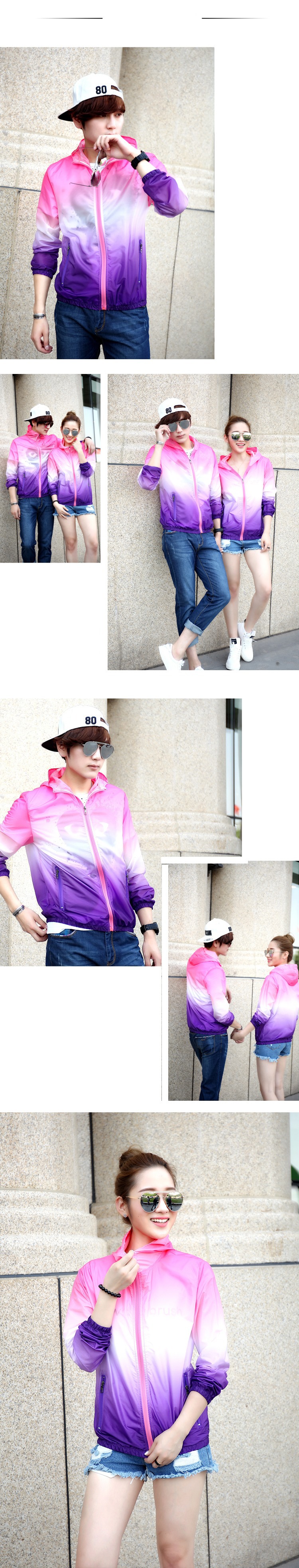 Couple Wear Lightweight UV-Proof Jacket Sun Protection Clothing Women's Large Size Sun Protection Clothing Men's Outdoor Sports Skin Trench Coat