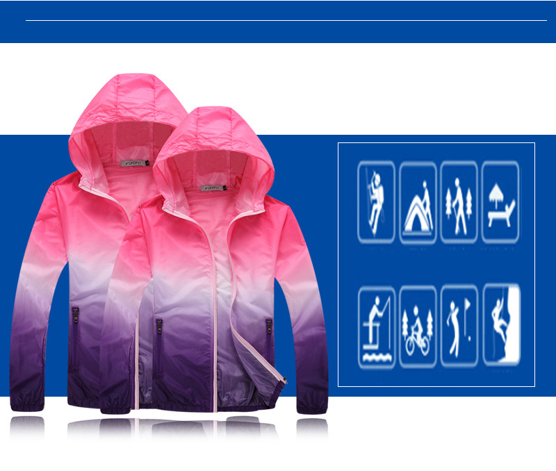 Couple Wear Lightweight UV-Proof Jacket Sun Protection Clothing Women's Large Size Sun Protection Clothing Men's Outdoor Sports Skin Trench Coat