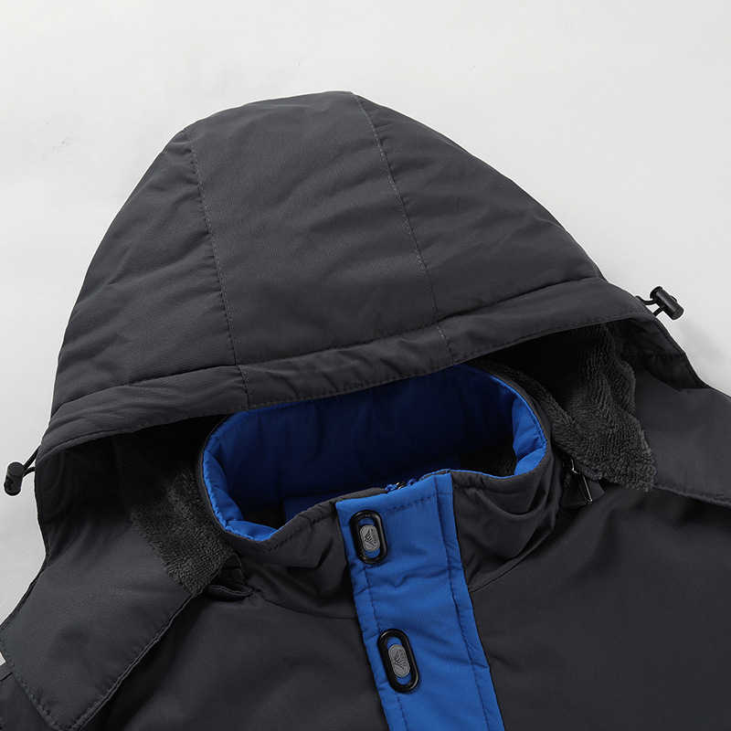 Outdoor Shell Jacket New Autumn and Winter Men&#039;s Fleece-Lined Thickened Warm Cotton-Padded Coat Windproof Waterproof Mountaineering Suit Travel Men&#039;s Coat