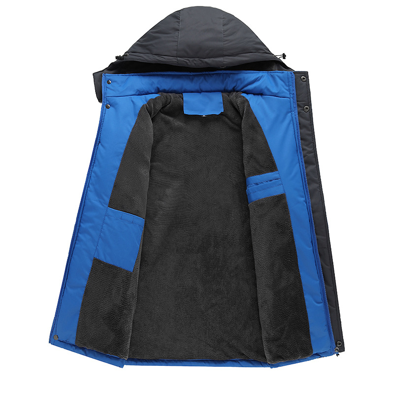 Outdoor Shell Jacket New Autumn and Winter Men&#039;s Fleece-Lined Thickened Warm Cotton-Padded Coat Windproof Waterproof Mountaineering Suit Travel Men&#039;s Coat