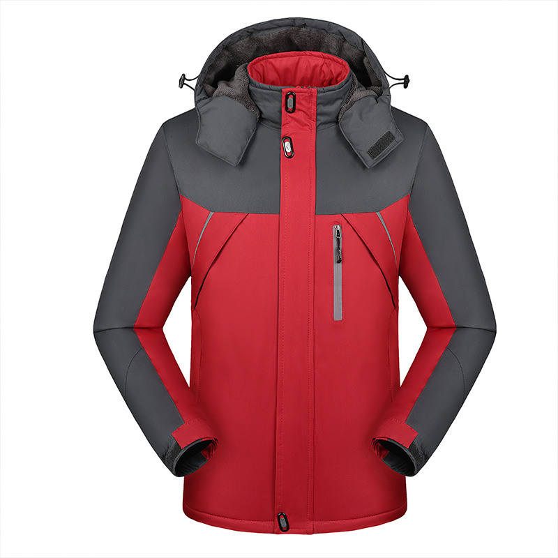 Outdoor Shell Jacket New Autumn and Winter Men&#039;s Fleece-Lined Thickened Warm Cotton-Padded Coat Windproof Waterproof Mountaineering Suit Travel Men&#039;s Coat