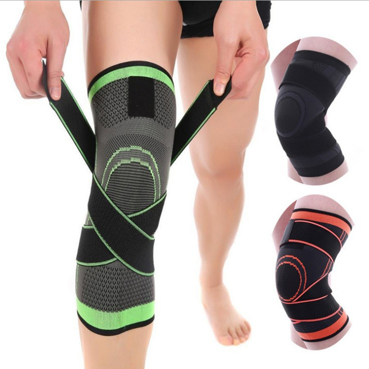 Bandage Winding Kneecap Household Protective Gear outside Riding Fitness Running Men and Women Breathable Nylon Knitted Pressure Sports Kneecaps
