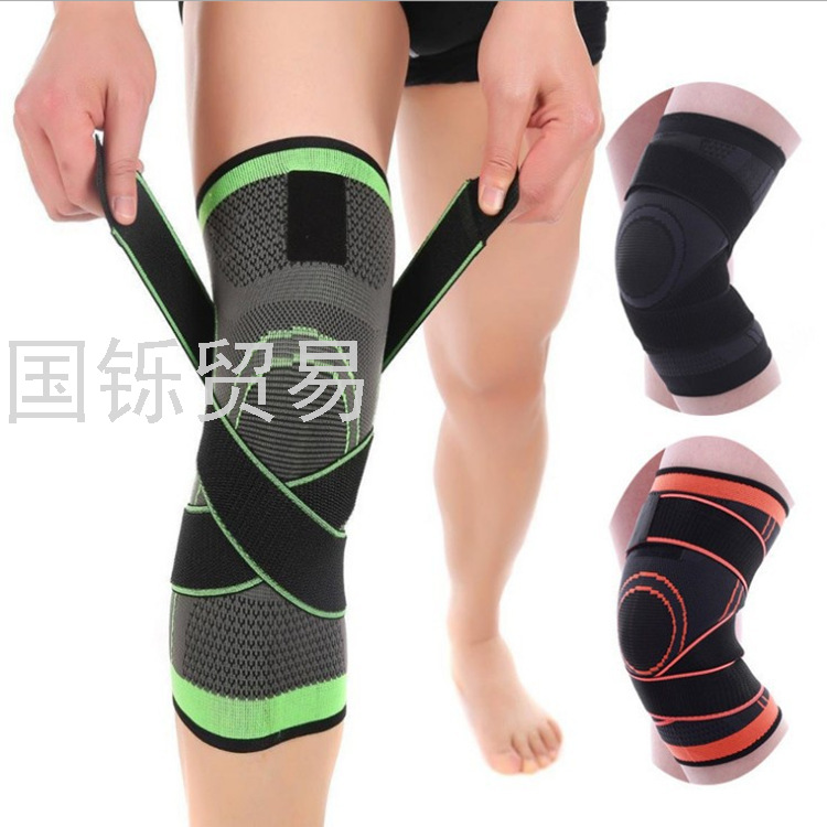 Bandage Winding Kneecap Household Protective Gear outside Riding Fitness Running Men and Women Breathable Nylon Knitted Pressure Sports Kneecaps