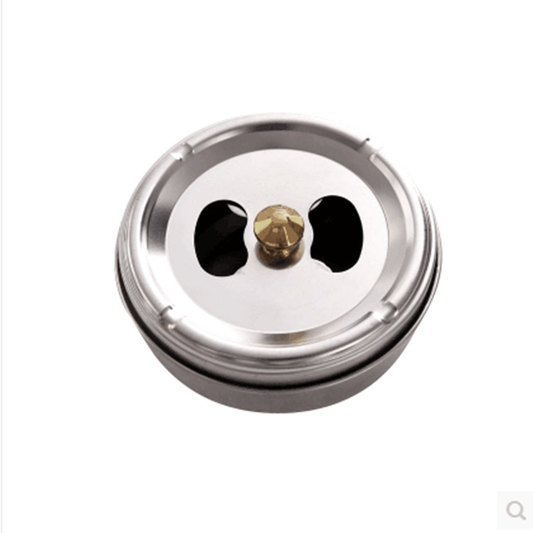 Wholesale 10cm Magnetic Stainless Steel Ash Tray Screw Cap Ashtray One Yuan Two Yuan Supply