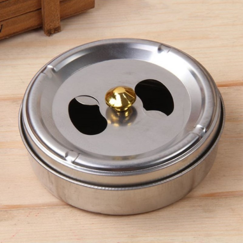 Wholesale 10cm Magnetic Stainless Steel Ash Tray Screw Cap Ashtray One Yuan Two Yuan Supply