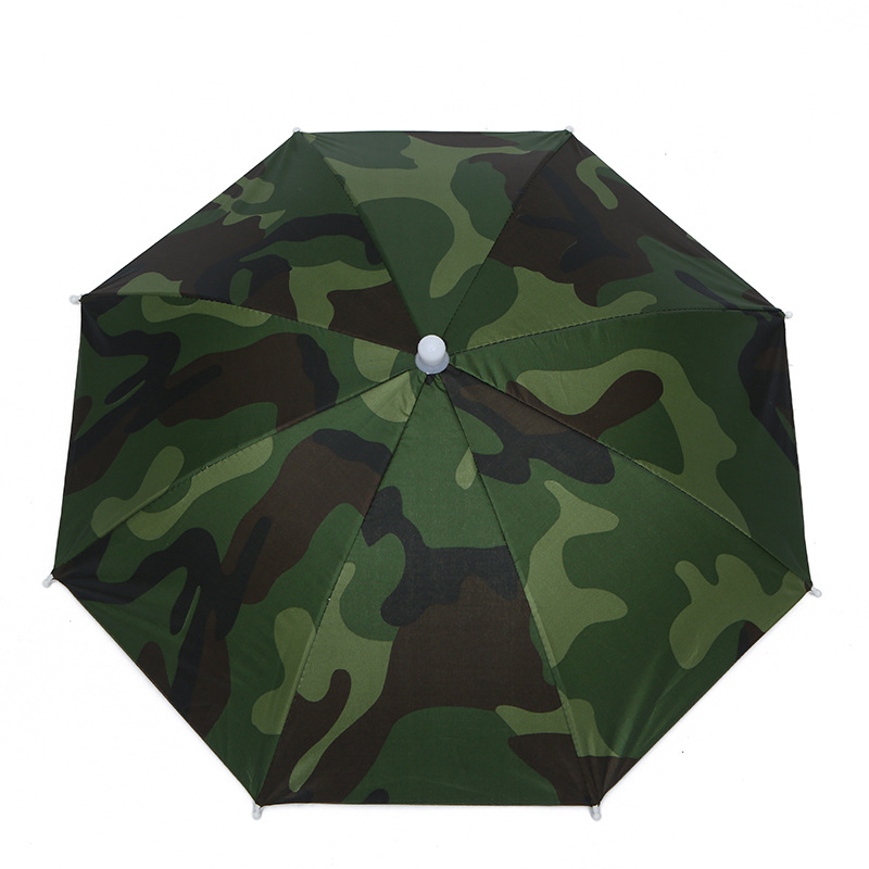 Umbrella Silver Glue Umbrella Cap Camouflage Hat Umbrella Cap Creative Sun Umbrella Foreign Trade Umbrella