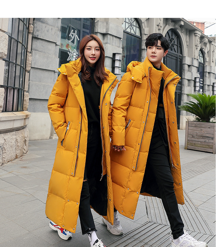 Overknee Long Duck down down Jacket Custom Printed Logo Art Exam National Team Coat Outdoor Cold-Proof Overalls Printing