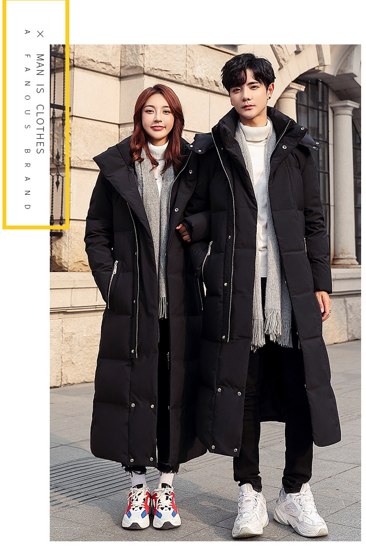 Overknee Long Duck down down Jacket Custom Printed Logo Art Exam National Team Coat Outdoor Cold-Proof Overalls Printing