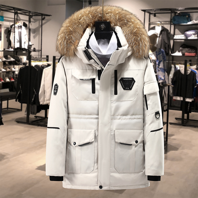 Running Man Same Style down Jacket Men&#039;s 2021 New Korean Style Work Clothes Outdoor Hooded Thickened Parka Men&#039;s Coat Fashion