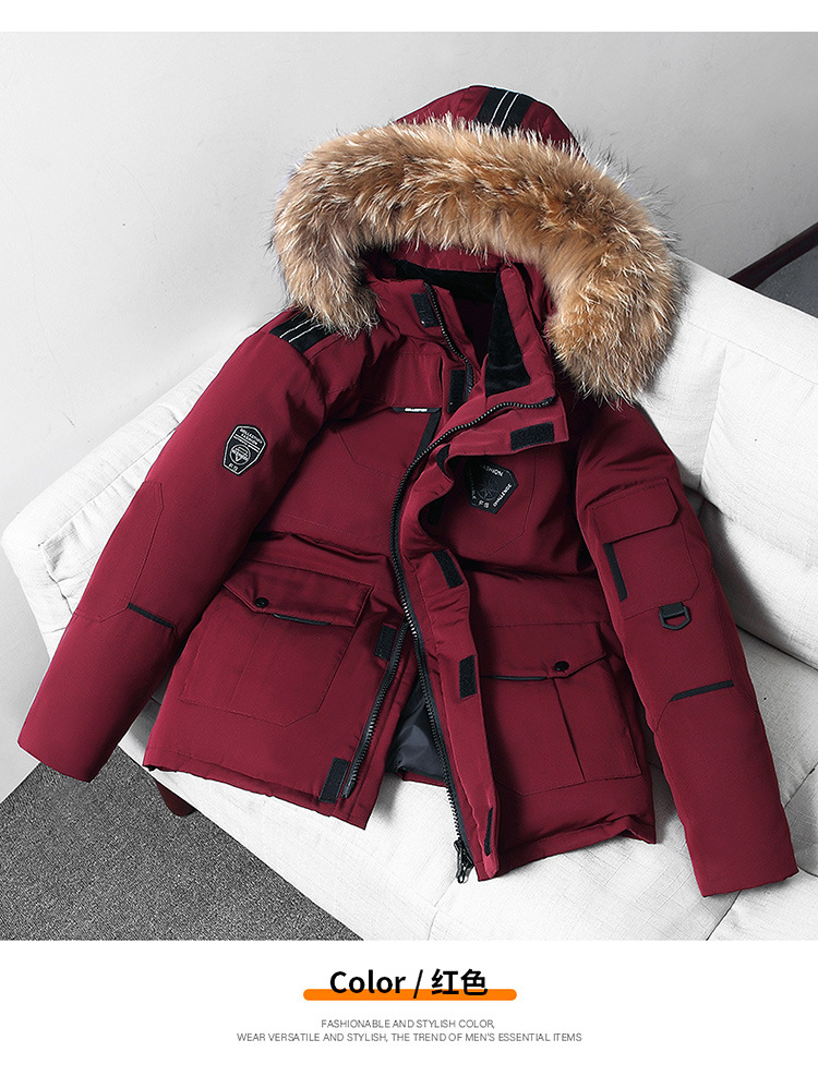 Running Man Same Style down Jacket Men's 2021 New Korean Style Work Clothes Outdoor Hooded Thickened Parka Men's Coat Fashion