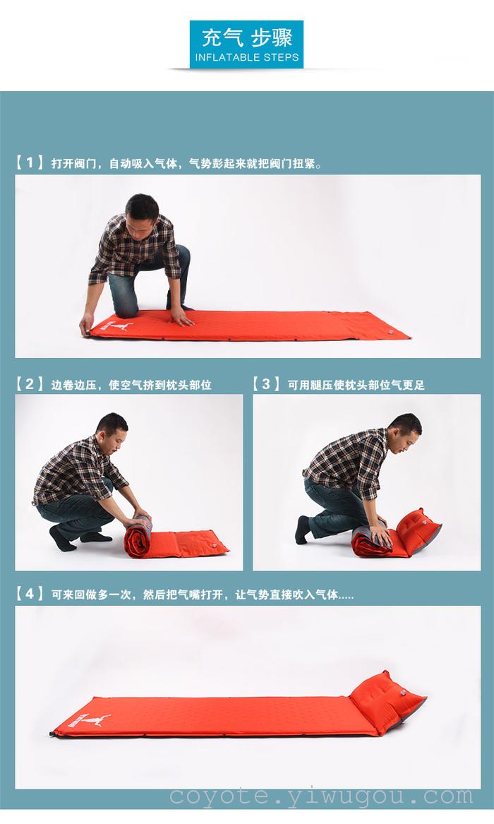 Inflatable pillow cushion pad with automatic single stitching blowing air pillow free ultra portable durable outdoor mat Inflatable pillow cushion pad with automatic single stitching blowing air pillow free ultra portable durable outdoor mat