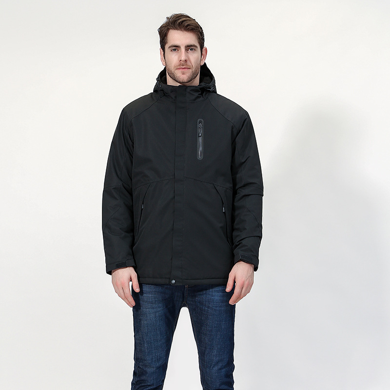 Intelligent Temperature Control Heating Cotton-Padded Clothes for Men and Women Winter Thickened Cold Protection Warm Charging Heating Cotton Coat Jacket Outdoor Shell Jacket