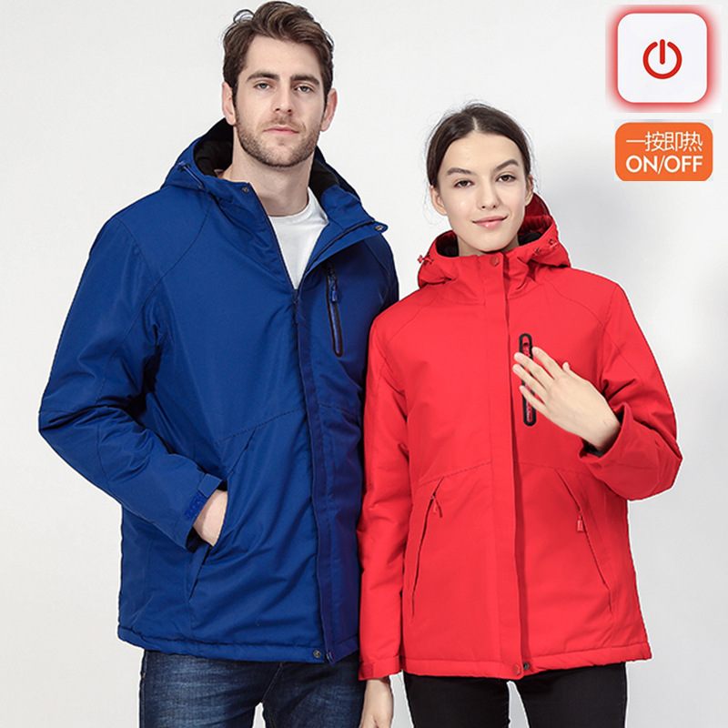 Intelligent Temperature Control Heating Cotton-Padded Clothes for Men and Women Winter Thickened Cold Protection Warm Charging Heating Cotton Coat Jacket Outdoor Shell Jacket