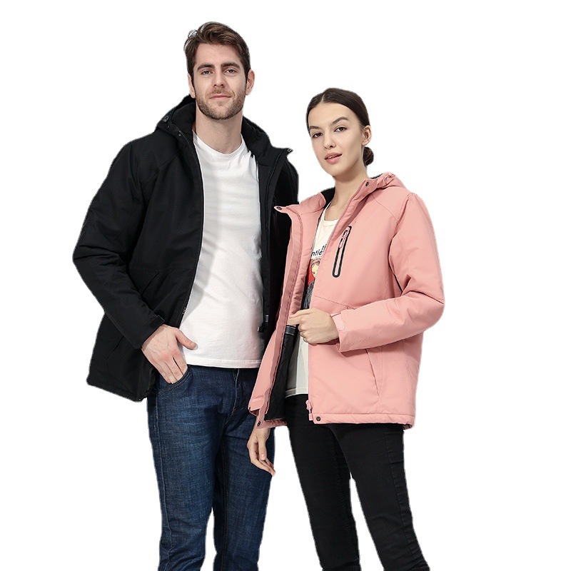 Intelligent Temperature Control Heating Cotton-Padded Clothes for Men and Women Winter Thickened Cold Protection Warm Charging Heating Cotton Coat Jacket Outdoor Shell Jacket
