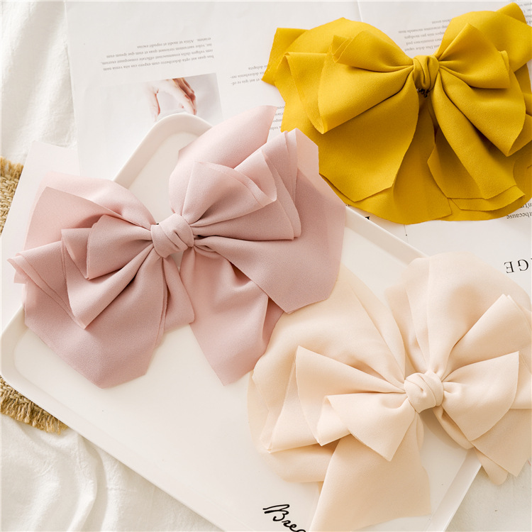 New Japanese and Korean Style Spring and Summer Solid Color Bag Waist Macaron Barrettes Fabric Boutique Ladies Headdress Hand Spring Clip