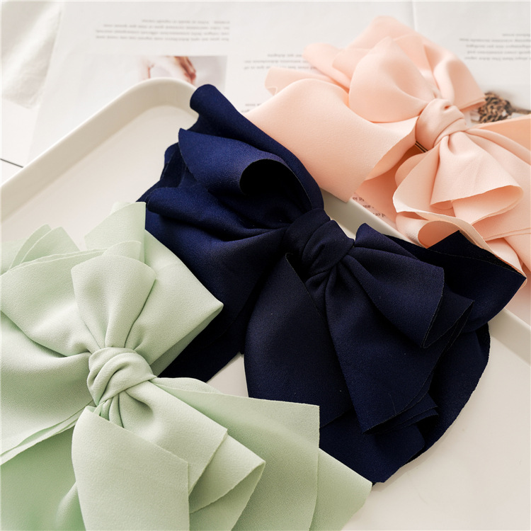 New Japanese and Korean Style Spring and Summer Solid Color Bag Waist Macaron Barrettes Fabric Boutique Ladies Headdress Hand Spring Clip