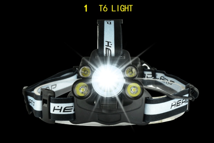 5LED headlight glare 3T6+2*XPE headlights with SOS distress whistle USB charging head lights