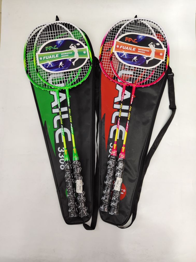 Manufacturer direct selling badminton rackets, 3308 shock shock keel badminton rackets integrated, factory built