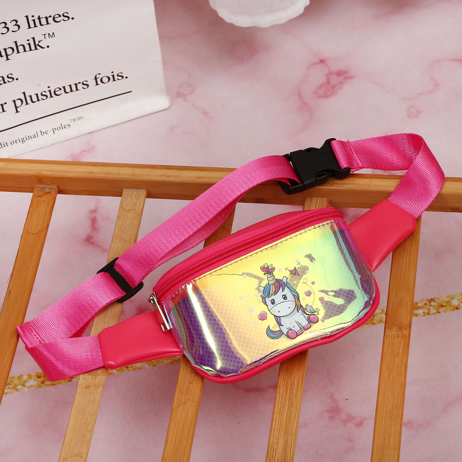 2021 Cross-Border Unicorn Waist Bag Cartoon Cute TPU Sports Chest Bag Children's Laser Crossbody Bag