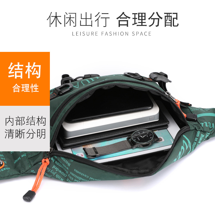 Exclusive for Cross-Border New Outdoor Men's Belt Bag Street Trendy Chest Bag Crossbody Bag Sports Running Personal Waist Bag