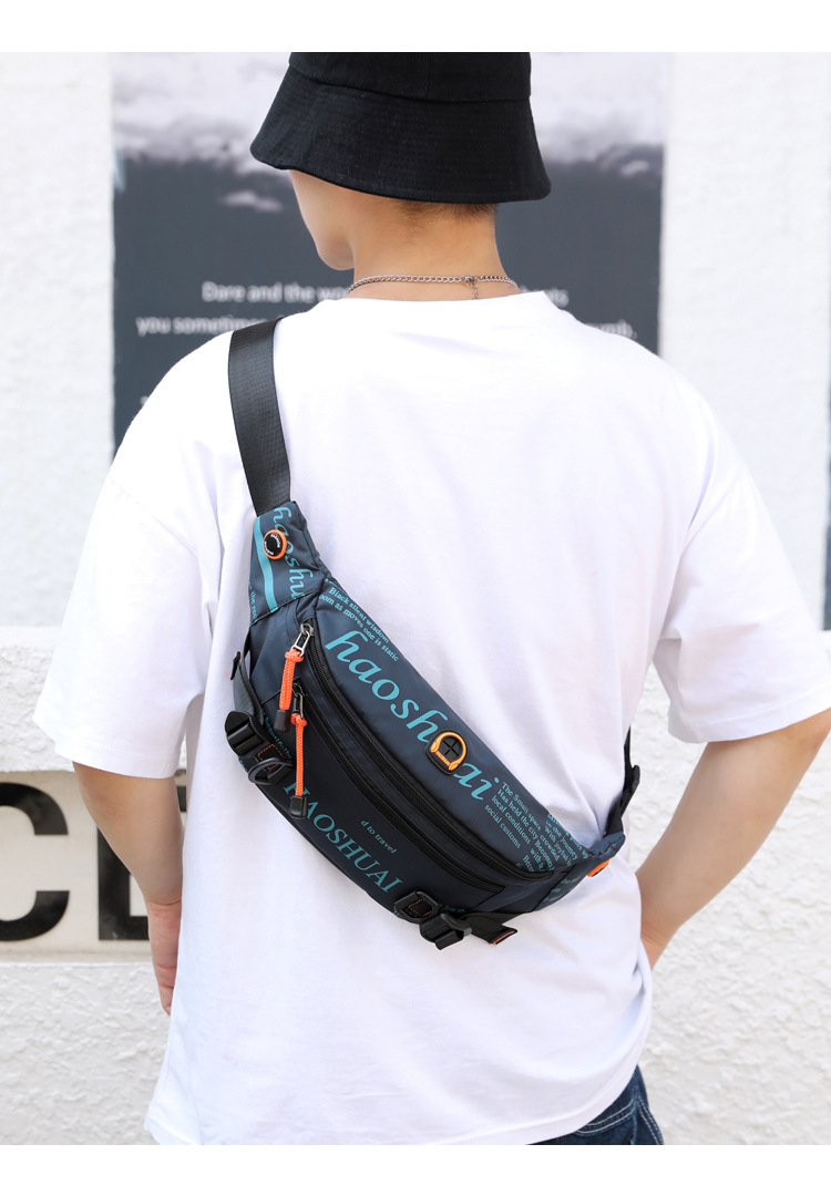 Exclusive for Cross-Border New Outdoor Men's Belt Bag Street Trendy Chest Bag Crossbody Bag Sports Running Personal Waist Bag