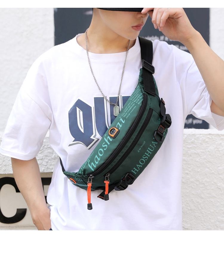 Exclusive for Cross-Border New Outdoor Men's Belt Bag Street Trendy Chest Bag Crossbody Bag Sports Running Personal Waist Bag
