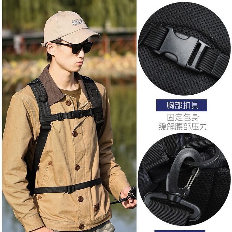 Chest Bag Lure Bag Dual-Use Backpack Tactical Multifunctional Waist Bag Outdoor Large Capacity Shoulder Crossbody Fishing Back Pole Bag