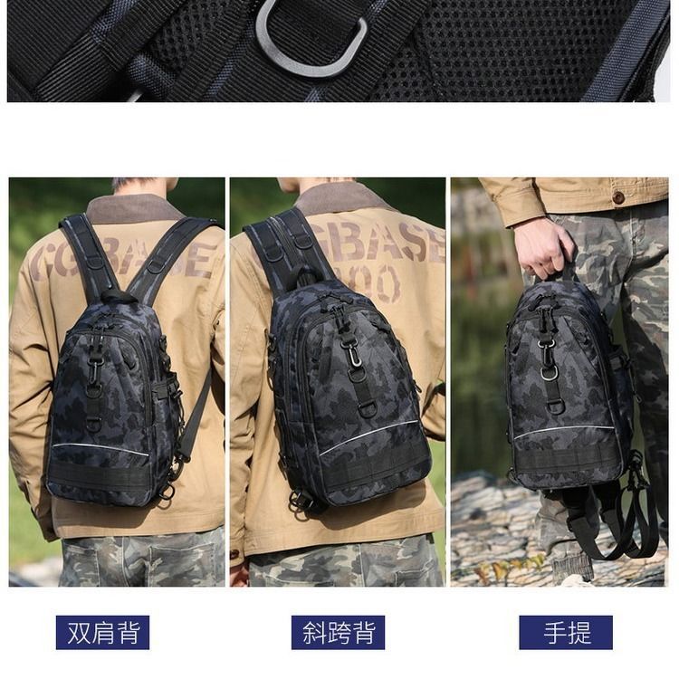 Chest Bag Lure Bag Dual-Use Backpack Tactical Multifunctional Waist Bag Outdoor Large Capacity Shoulder Crossbody Fishing Back Pole Bag
