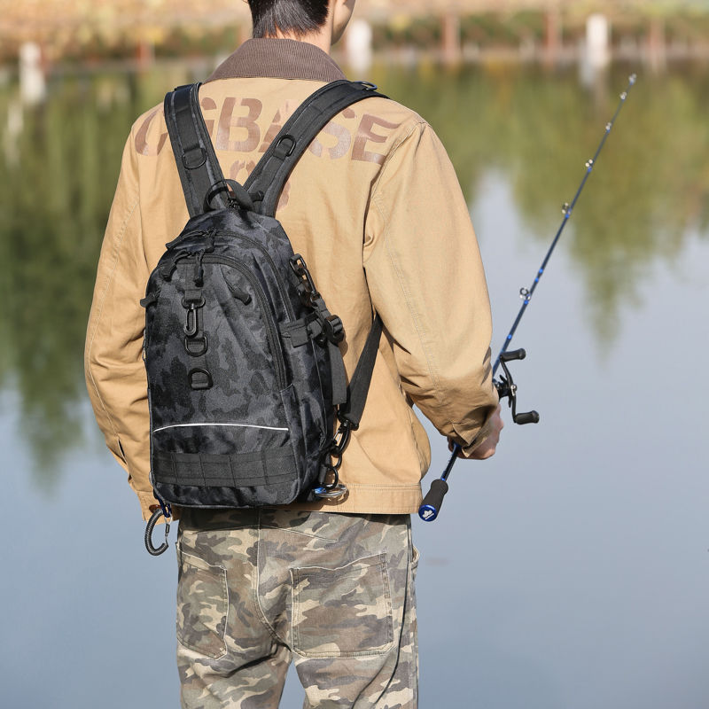 Chest Bag Lure Bag Dual-Use Backpack Tactical Multifunctional Waist Bag Outdoor Large Capacity Shoulder Crossbody Fishing Back Pole Bag