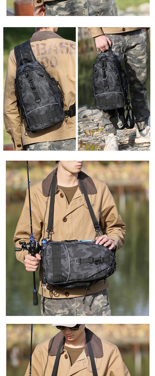 Chest Bag Lure Bag Dual-Use Backpack Tactical Multifunctional Waist Bag Outdoor Large Capacity Shoulder Crossbody Fishing Back Pole Bag Chest Bag Lure Bag Dual-Use Backpack Tactical Multifunctional Waist Bag Outdoor Large Capacity Shoulder Crossbody Fishing Back Pole Bag
