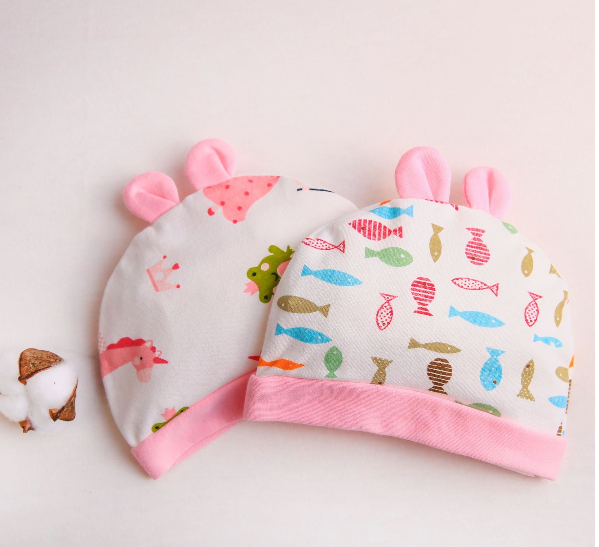 Baby Hat Korean Style Creative Shape Color Matching Ear Baby Beanie Cap Cotton Children&#039;s Hat Maternal and Child Supplies