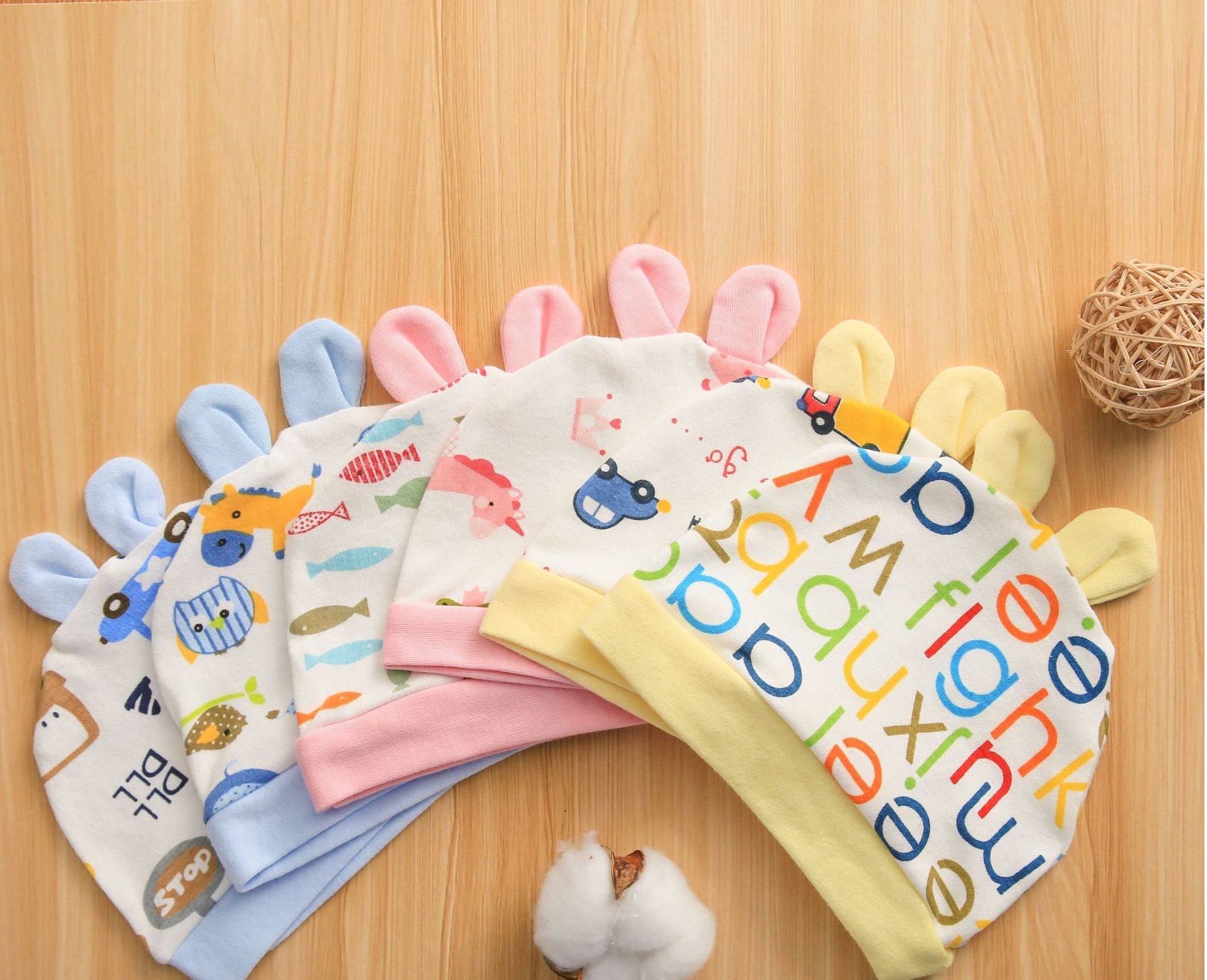 Baby Hat Korean Style Creative Shape Color Matching Ear Baby Beanie Cap Cotton Children&#039;s Hat Maternal and Child Supplies