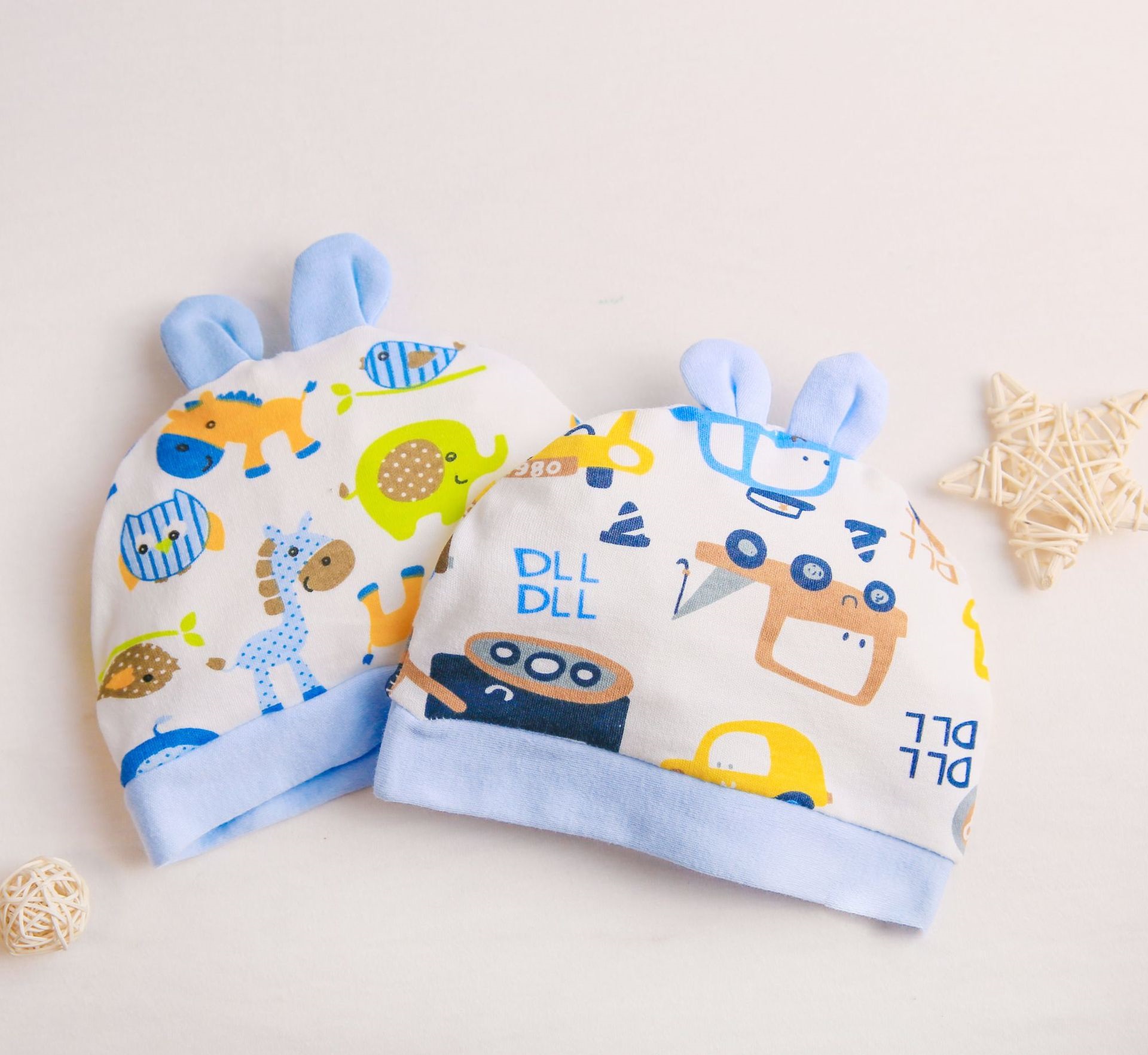 Baby Hat Korean Style Creative Shape Color Matching Ear Baby Beanie Cap Cotton Children&#039;s Hat Maternal and Child Supplies
