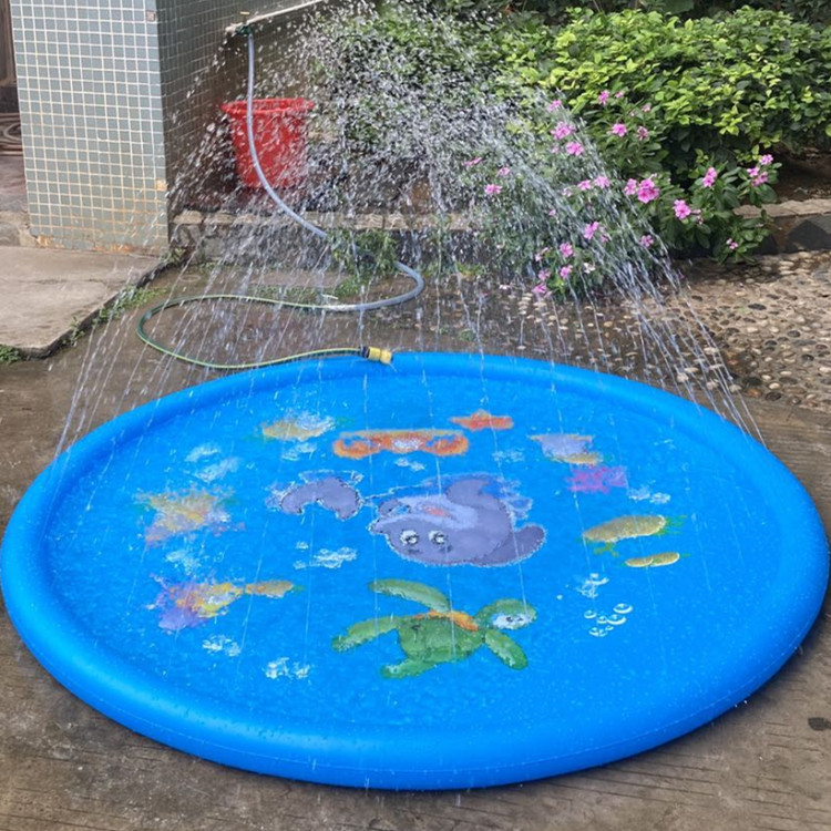 Spot PVC inflatable outdoor spray mat children splashing water ring inflatable toy spraying ball sprinkler pad