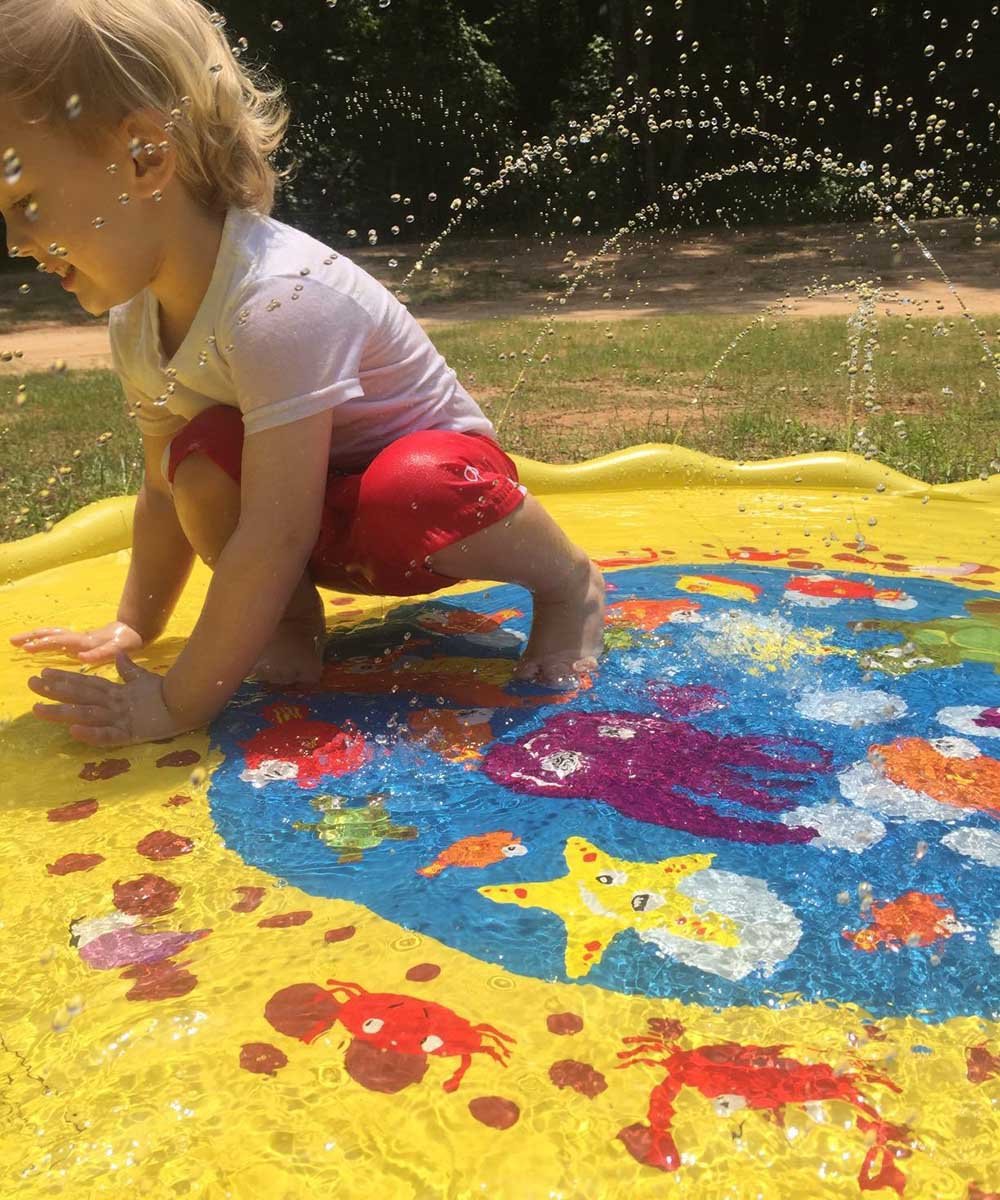 Spot PVC inflatable outdoor spray mat children splashing water ring inflatable toy spraying ball sprinkler pad