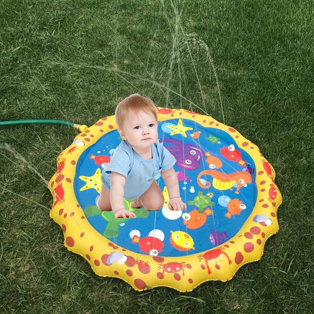 Spot PVC inflatable outdoor spray mat children splashing water ring inflatable toy spraying ball sprinkler pad