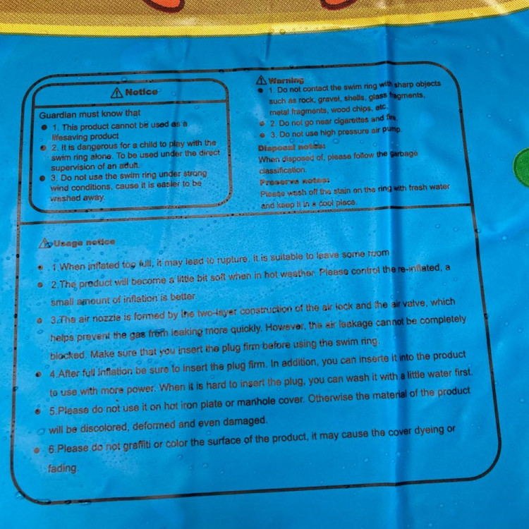 Spot PVC inflatable outdoor spray mat children splashing water ring inflatable toy spraying ball sprinkler pad