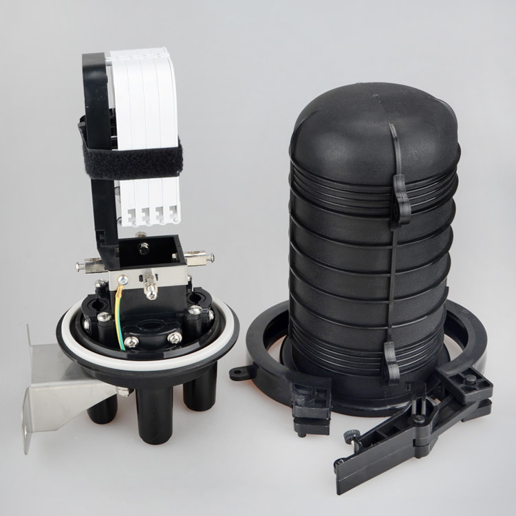 48 Core Cable Connector Box Vertical Cap Dome Barrel Optical Fiber Splice Box Fusion Package 2 in 2 out Two Outdoor