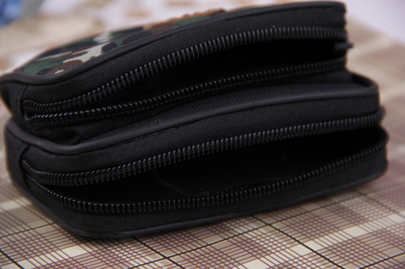Low Price Promotion Small Size 2 Two Yuan Waist Bag Double Pull Coin Purse Men's Wallet Mobile Phone Bag Hot Sale