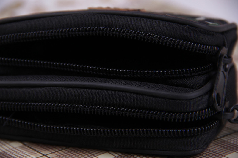 Low Price Promotion Small Size 2 Two Yuan Waist Bag Double Pull Coin Purse Men's Wallet Mobile Phone Bag Hot Sale