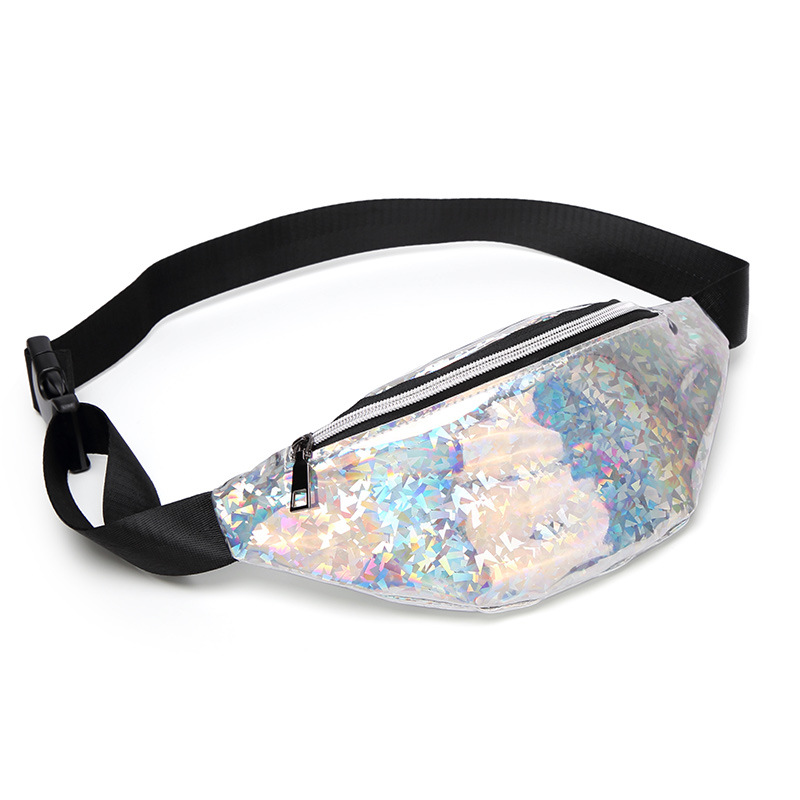 Laser Multicolored Sequins Personality Small Waist Bag Wholesale 2019 Summer and Autumn Sweet Lady Crossbody New Women&#039;s Chest Bag
