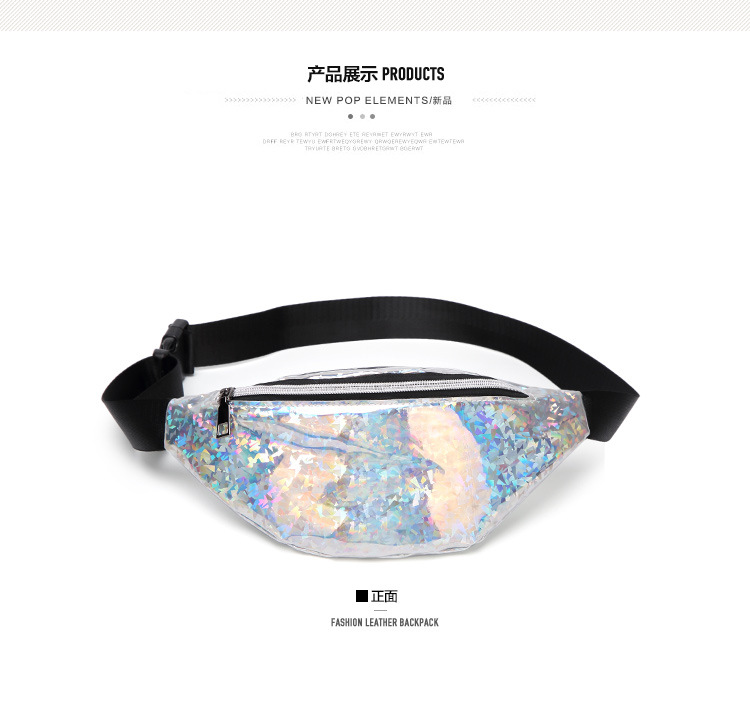 Laser Multicolored Sequins Personality Small Waist Bag Wholesale 2019 Summer and Autumn Sweet Lady Crossbody New Women's Chest Bag Laser Multicolored Sequins Personality Small Waist Bag Wholesale 2019 Summer and Autumn Sweet Lady Crossbody New Women's Chest Bag