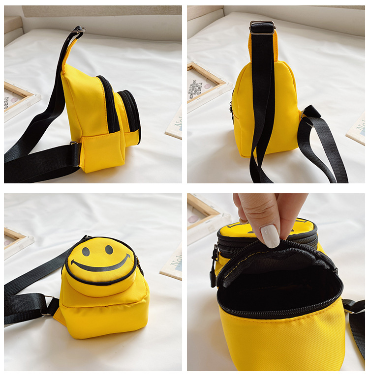 Korean Style Children's Bags Fall New Shoulder Bag Cute Smiley Face Small Waist Bag Fashion Boys and Girls Mini Messenger Bag