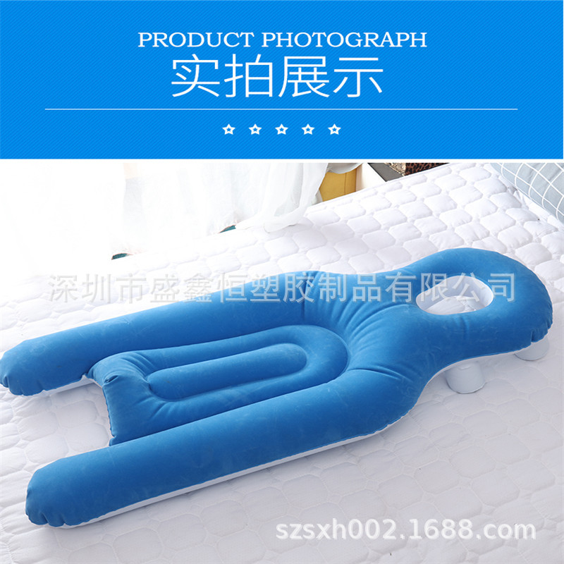 Factory Cross-Border Exclusive for Sleeping Pillow Amazon Best-Selling Office Multi-Functional PVC Flocking Inflatable Medical Pillow Factory Cross-Border Exclusive for Sleeping Pillow Amazon Best-Selling Office Multi-Functional PVC Flocking Inflatable Medical Pillow