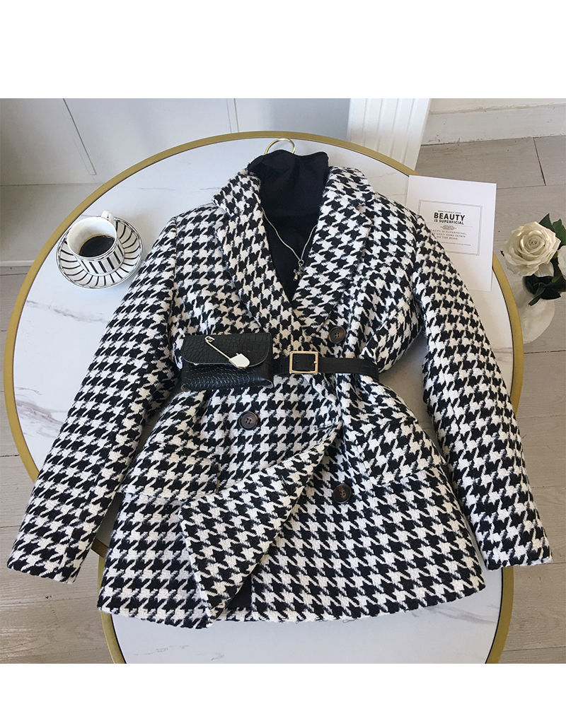 [Free Waist Bag] Small Suit 2021 New Spring and Autumn Suit Jacket Women's Fashionable Ins Woolen Coat Thickened