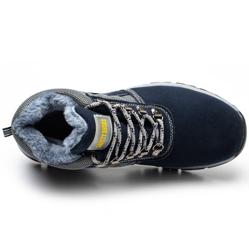 Winter Safety Shoes Men&#039;s Velvet Warm Cotton Shoes Steel Toe Cap Attack Shield and Anti-Stab Cold-Proof Construction Site Wear Resistance Non-Slip Shoes