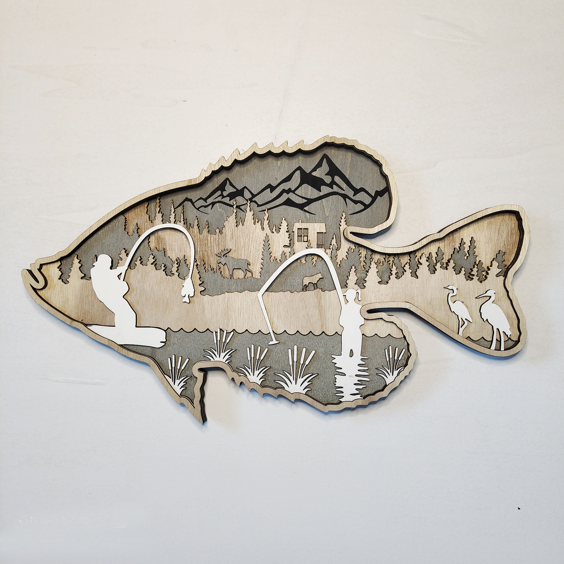 Cross-Border New Christmas Fishing and Hunting Pendant Creative North American Forest Animal Home Decorations Weever Salmon Pendant