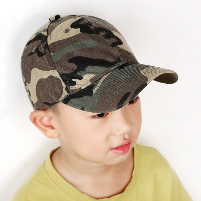 Parent-Child Military Training Children&#039;s Cotton Student Camouflage Hat Jungle Hunting Male Baseball Cap Custom Embroidered Printing Female Baseball Cap