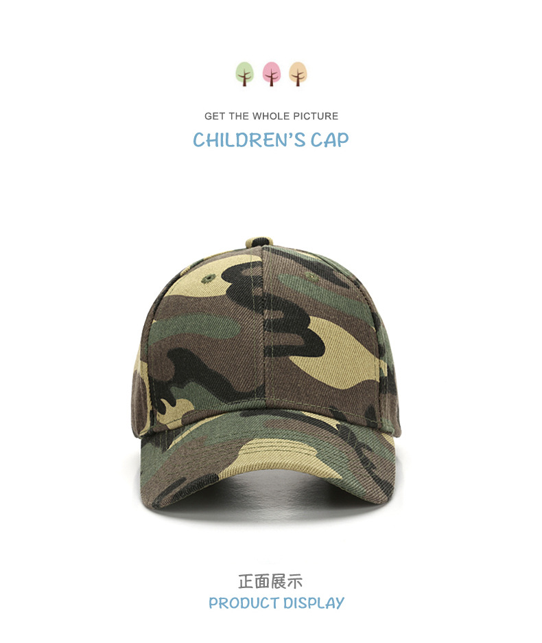 Parent-Child Military Training Children's Cotton Student Camouflage Hat Jungle Hunting Male Baseball Cap Custom Embroidered Printing Female Baseball Cap