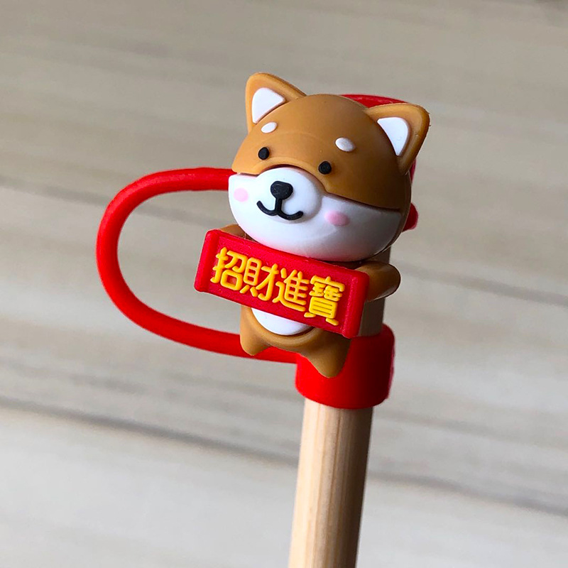 Silicone Glass Straw Dust Plug Dust Protection Cap Cute Doll Straw Dust Cover Anti-Dust Insect-Proof